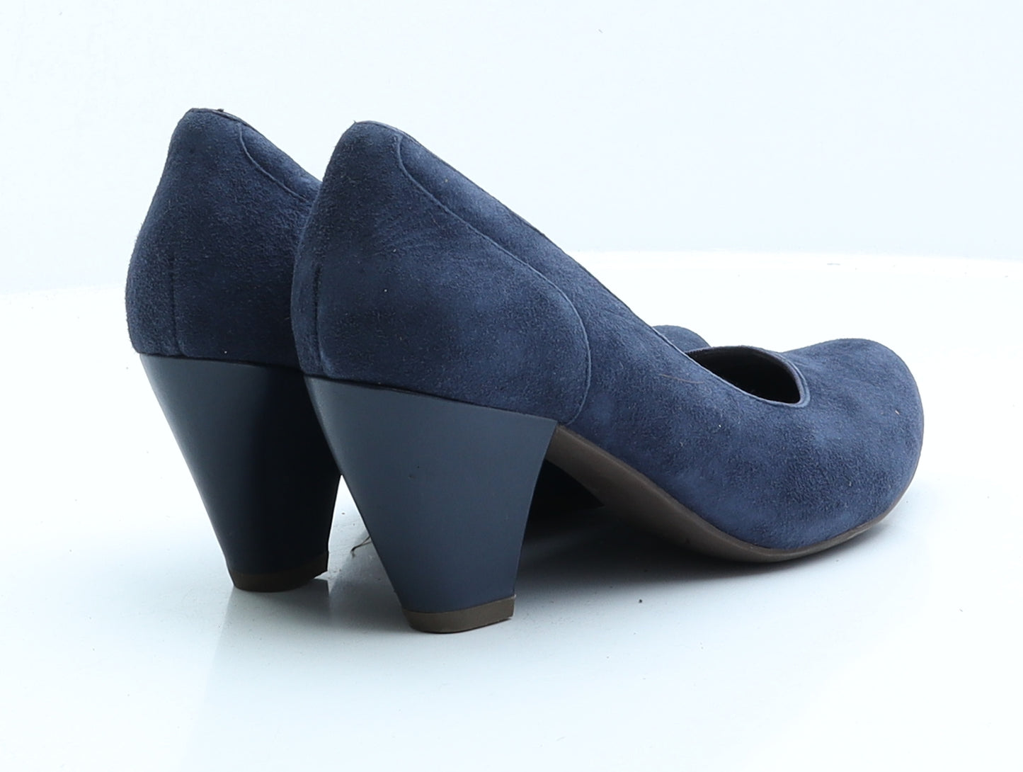 Clarks Womens Blue Faux Suede Court Heel UK 5 EUR 38