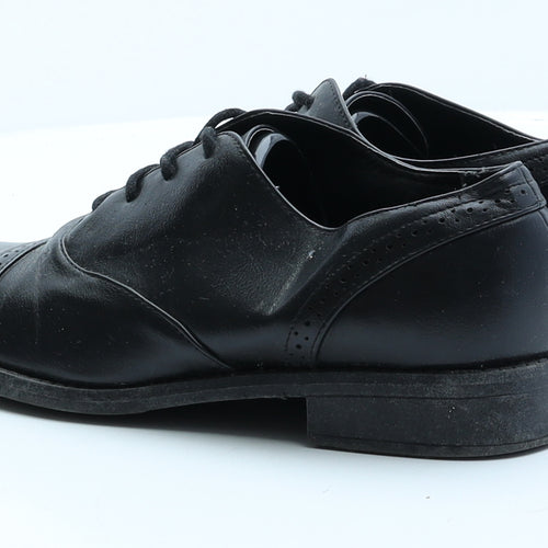 Miso Womens Black Faux Leather Oxford Flat UK 6 39