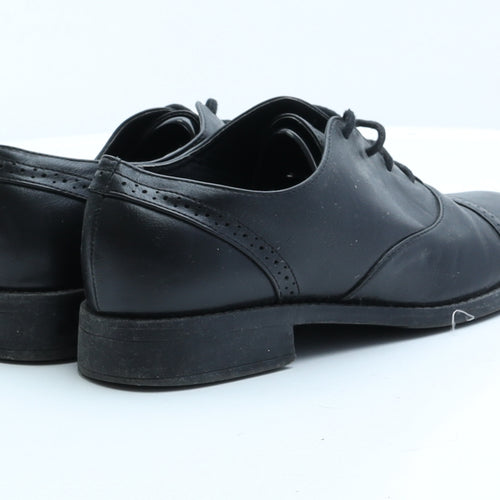 Miso Womens Black Faux Leather Oxford Flat UK 6 39