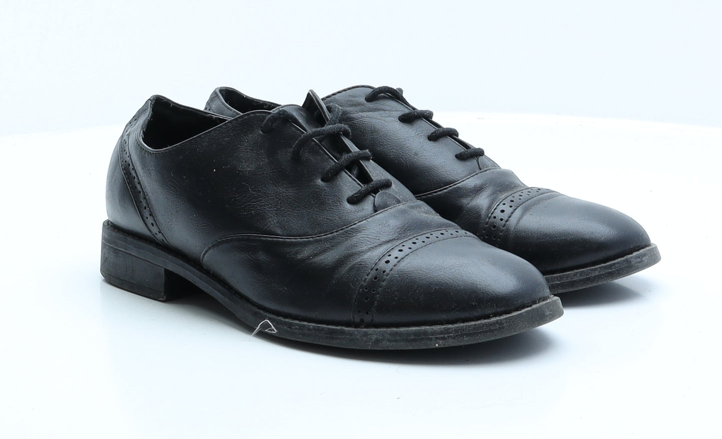 Miso Womens Black Faux Leather Oxford Flat UK 6 39