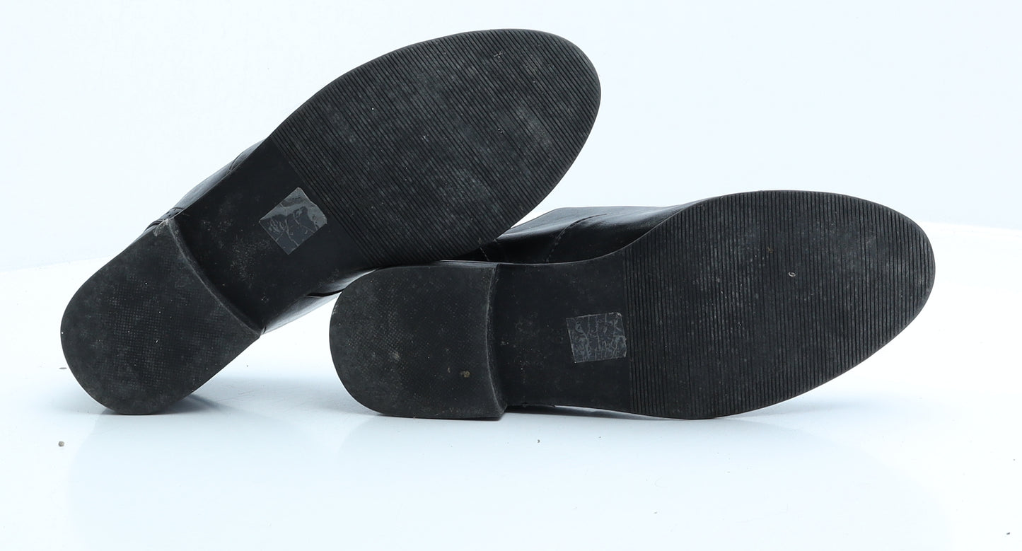 Miso Womens Black Faux Leather Oxford Flat UK 6 39