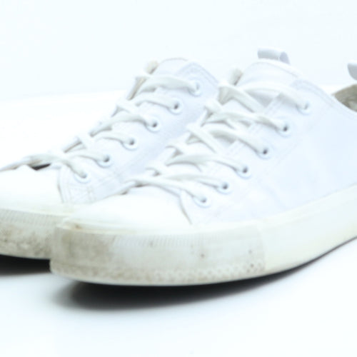Primark Womens White Faux Leather Trainer UK 6 EUR 39