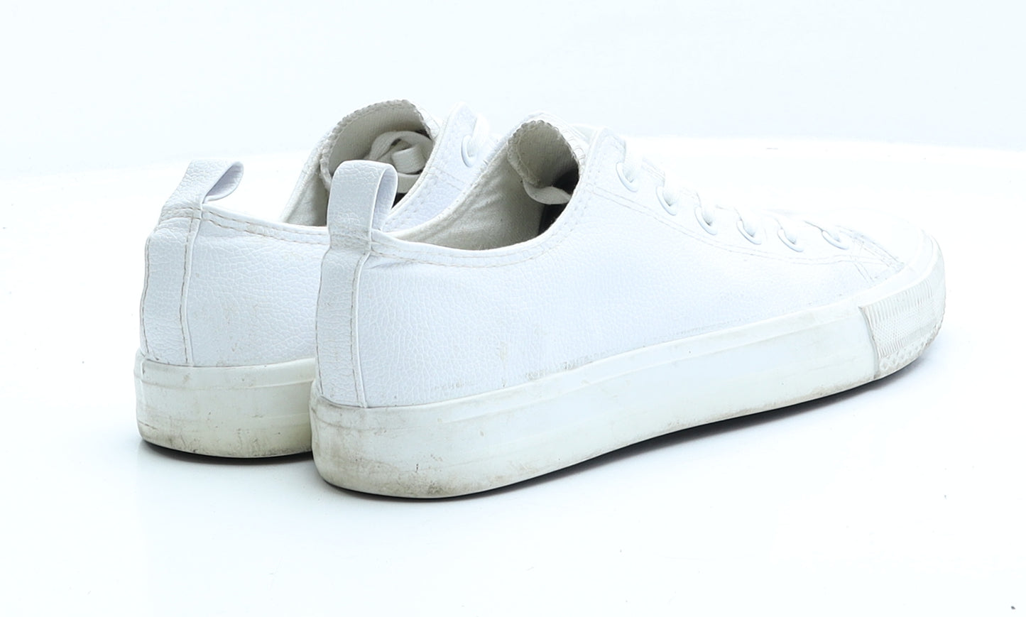 Primark Womens White Faux Leather Trainer UK 6 EUR 39