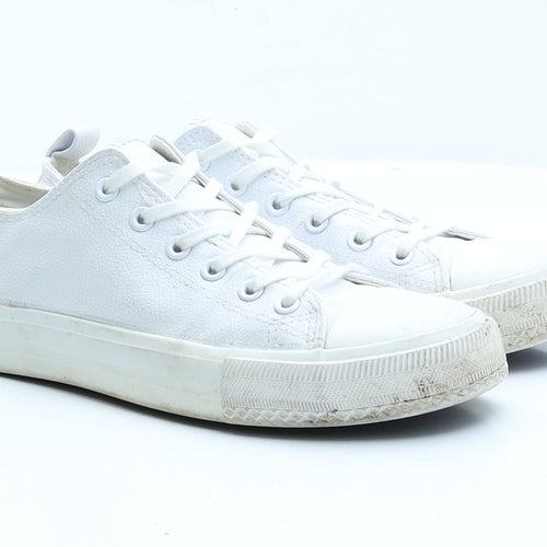 Primark Womens White Faux Leather Trainer UK 6 EUR 39