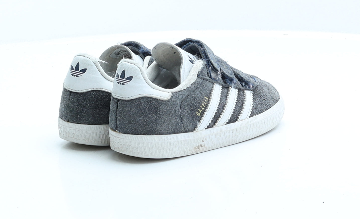 Adidas Gazelle Boys Grey Striped Faux Suede Trainer UK 9 EUR 26