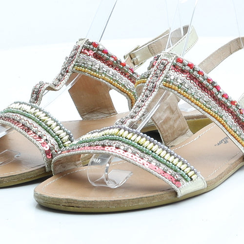 Elizabeth Shelton Womens Multicoloured Polyester Slip On Sandal UK 6 EUR 39