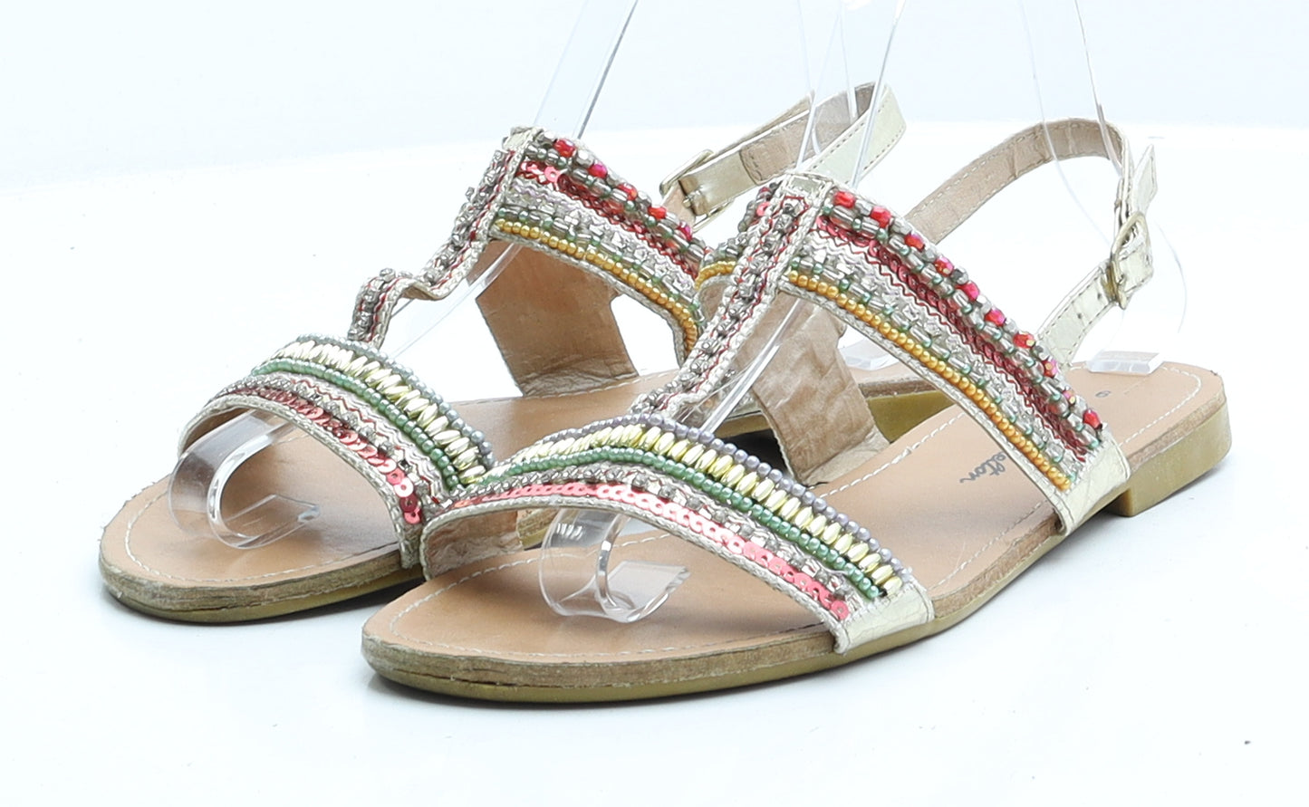 Elizabeth Shelton Womens Multicoloured Polyester Slip On Sandal UK 6 EUR 39