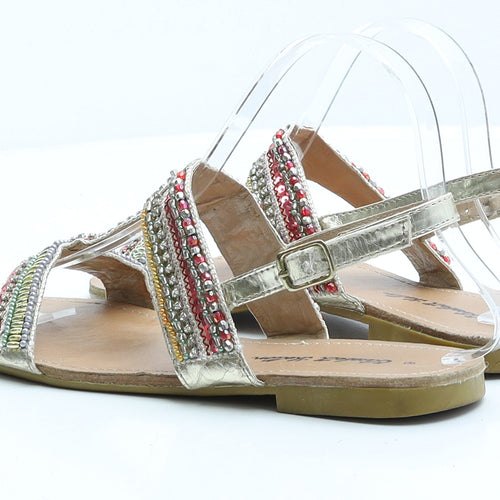 Elizabeth Shelton Womens Multicoloured Polyester Slip On Sandal UK 6 EUR 39