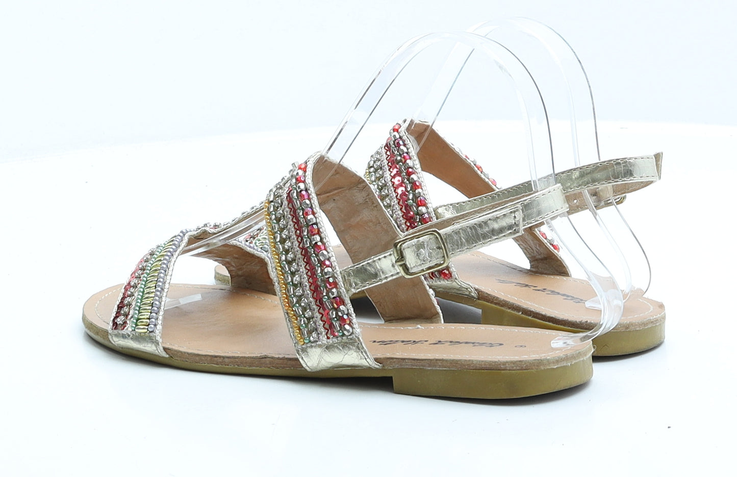 Elizabeth Shelton Womens Multicoloured Polyester Slip On Sandal UK 6 EUR 39