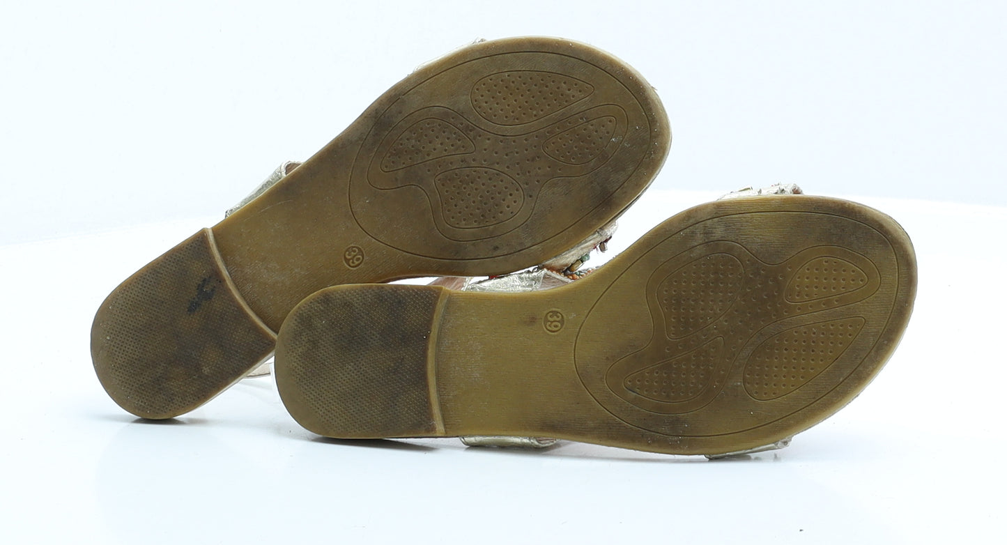 Elizabeth Shelton Womens Multicoloured Polyester Slip On Sandal UK 6 EUR 39