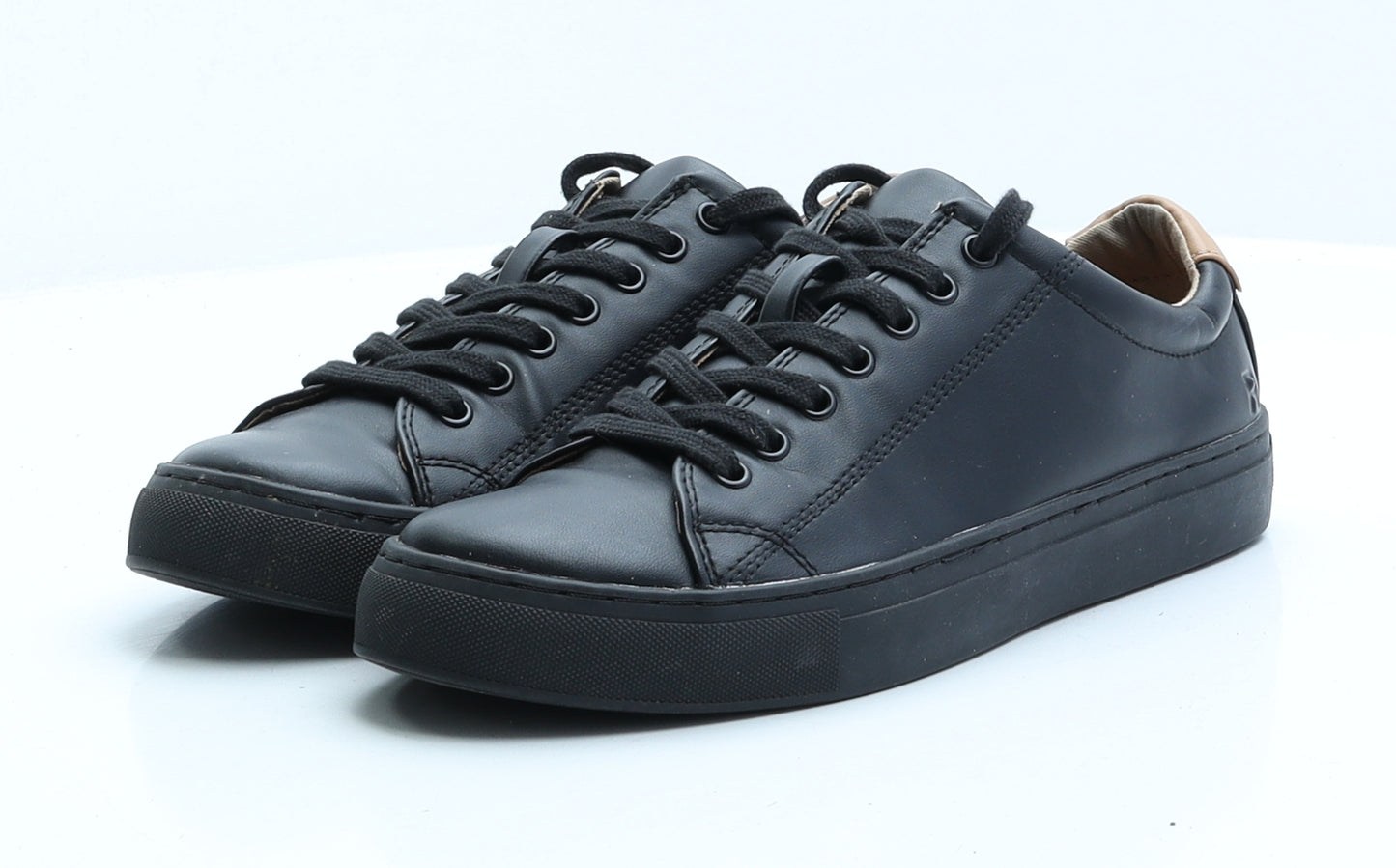Ration.L Womens Black Faux Leather Trainer UK 5 EUR 38