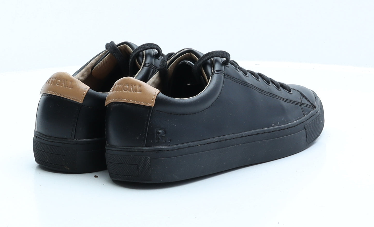 Ration.L Womens Black Faux Leather Trainer UK 5 EUR 38