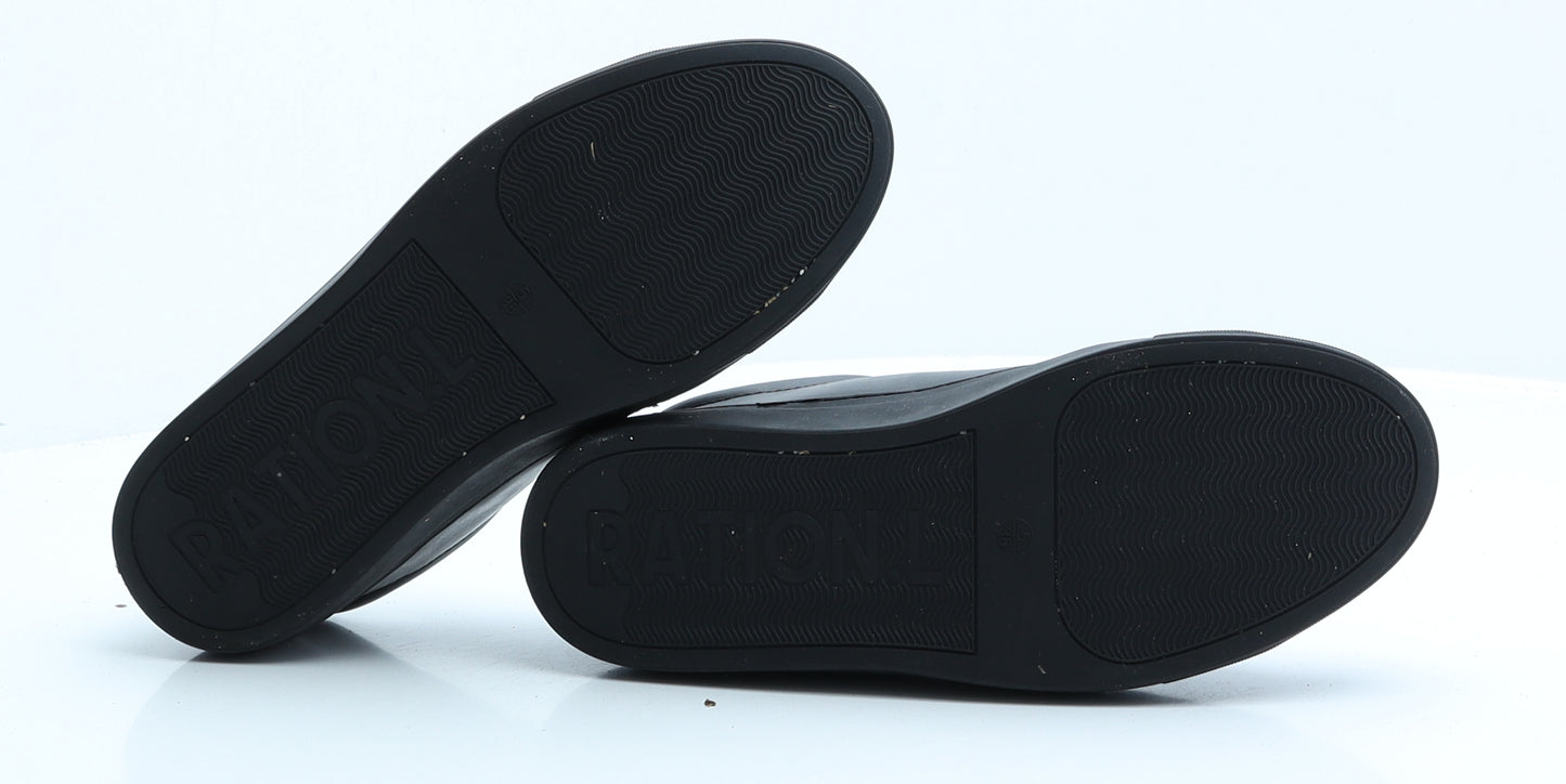 Ration.L Womens Black Faux Leather Trainer UK 5 EUR 38