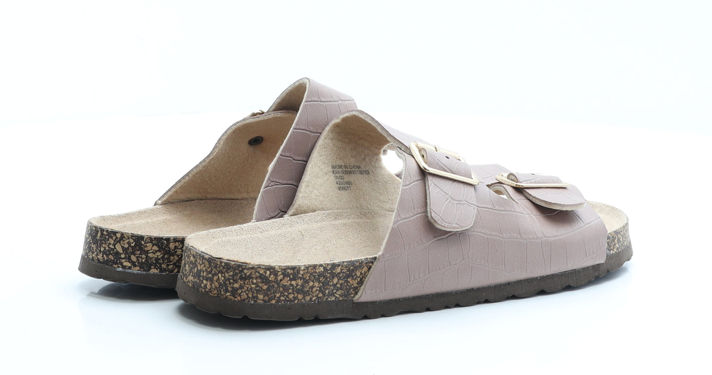 Peacocks Womens Pink Geometric Polyester Slider Flat UK 7 40