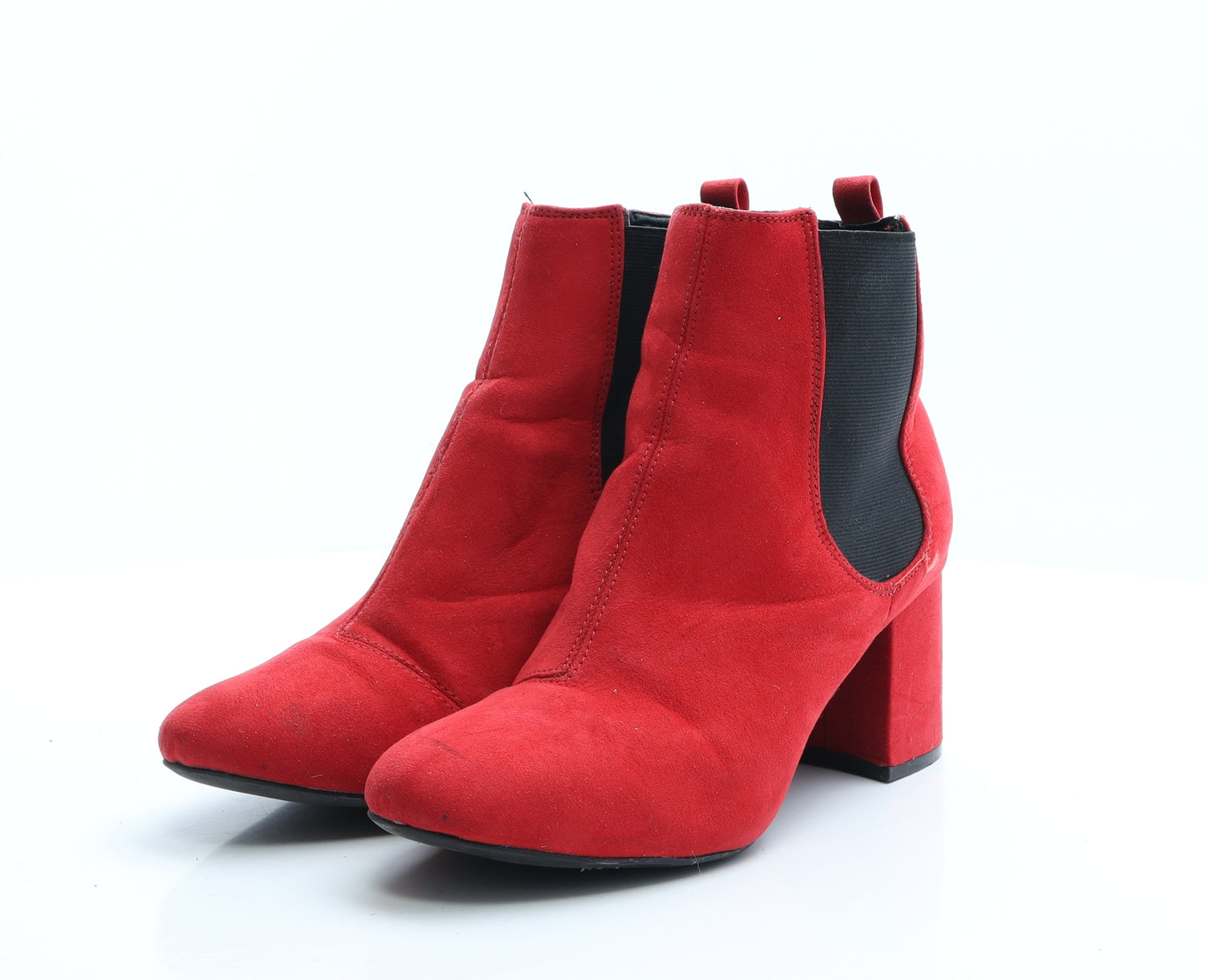 Primark Womens Red Polyester Slip On Boot UK 8 EUR 42