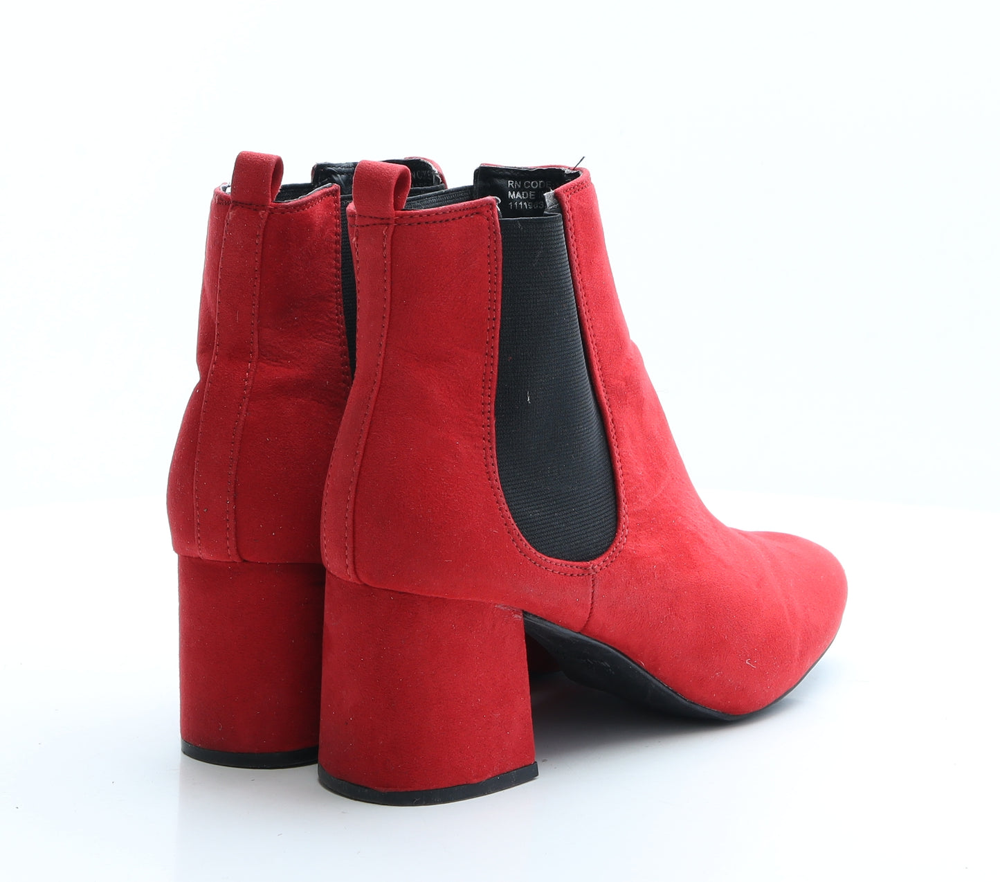 Primark Womens Red Polyester Slip On Boot UK 8 EUR 42
