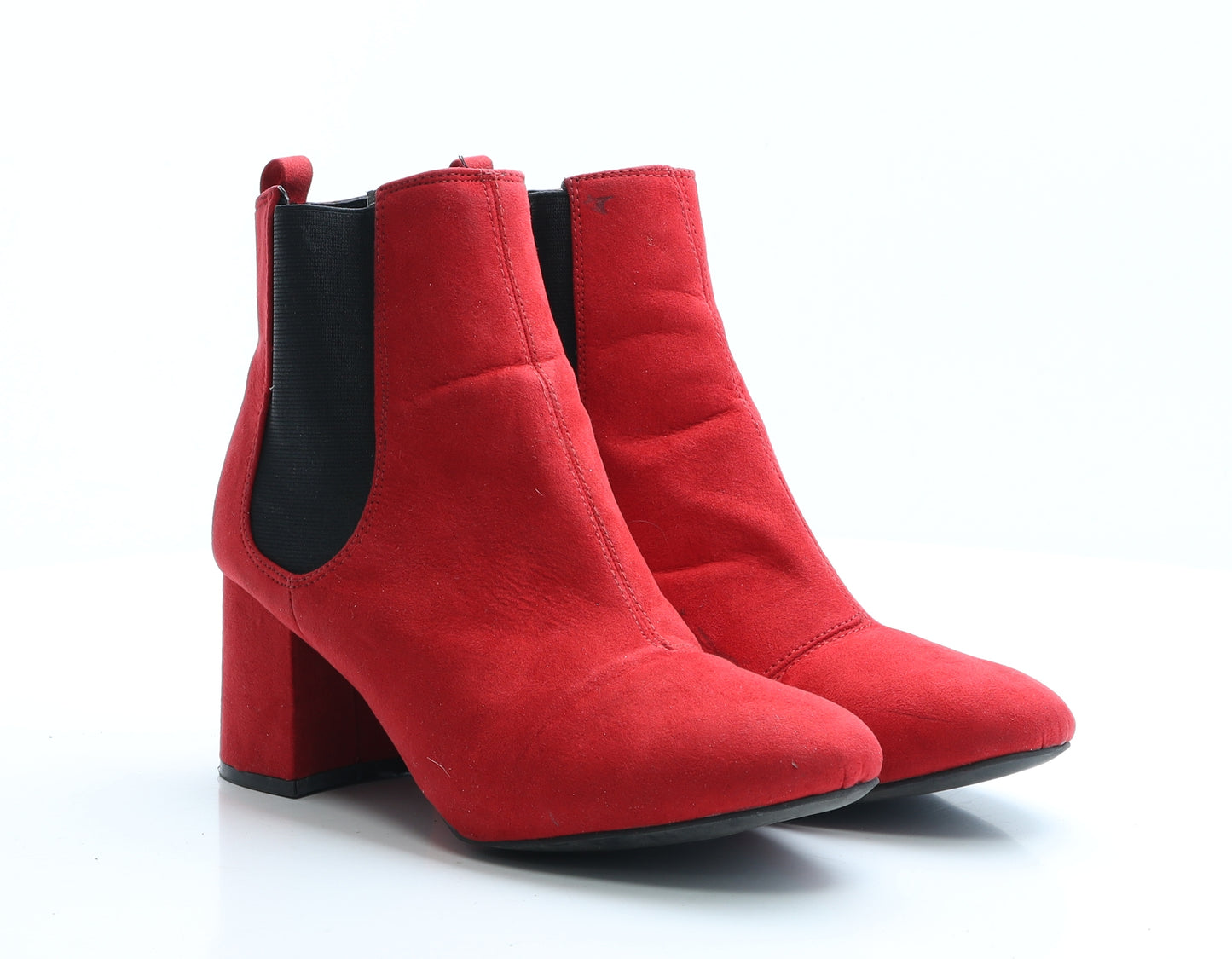 Primark Womens Red Polyester Slip On Boot UK 8 EUR 42