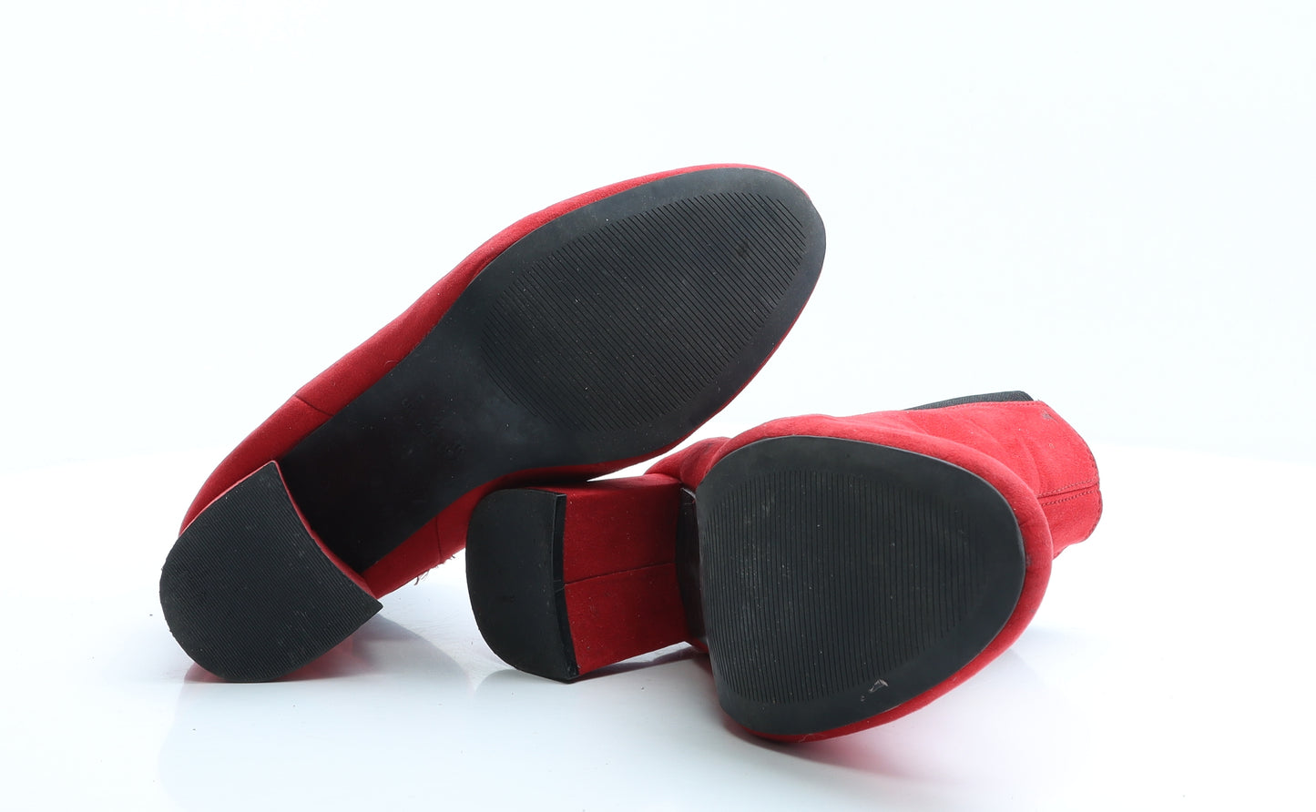 Primark Womens Red Polyester Slip On Boot UK 8 EUR 42