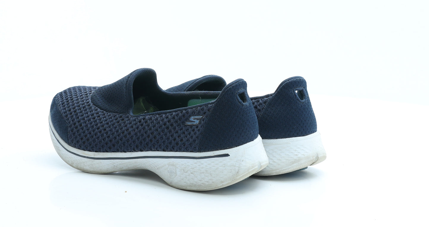Skechers Womens Blue Geometric Polyester Flat UK 4