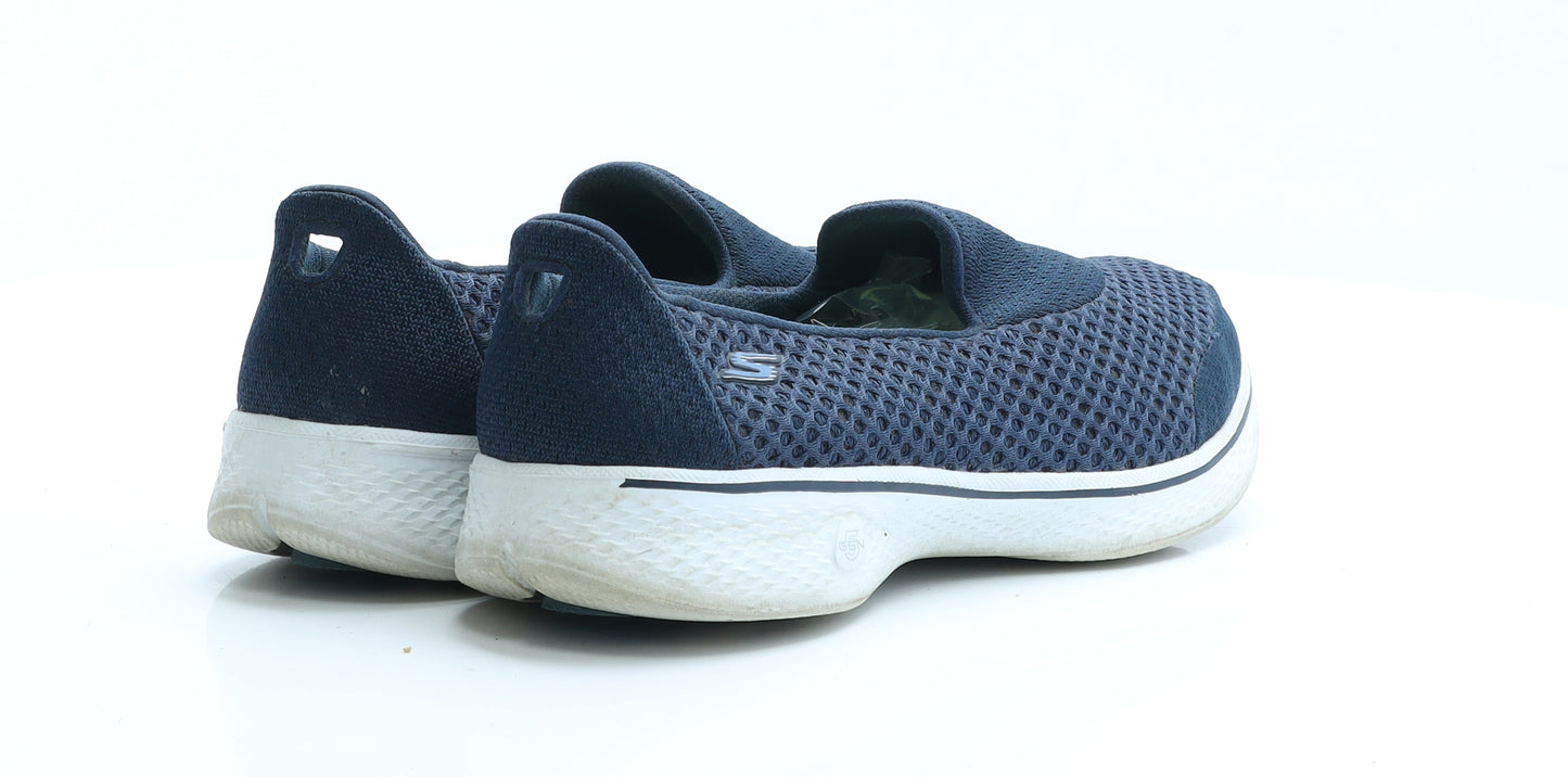 Skechers Womens Blue Geometric Polyester Flat UK 4