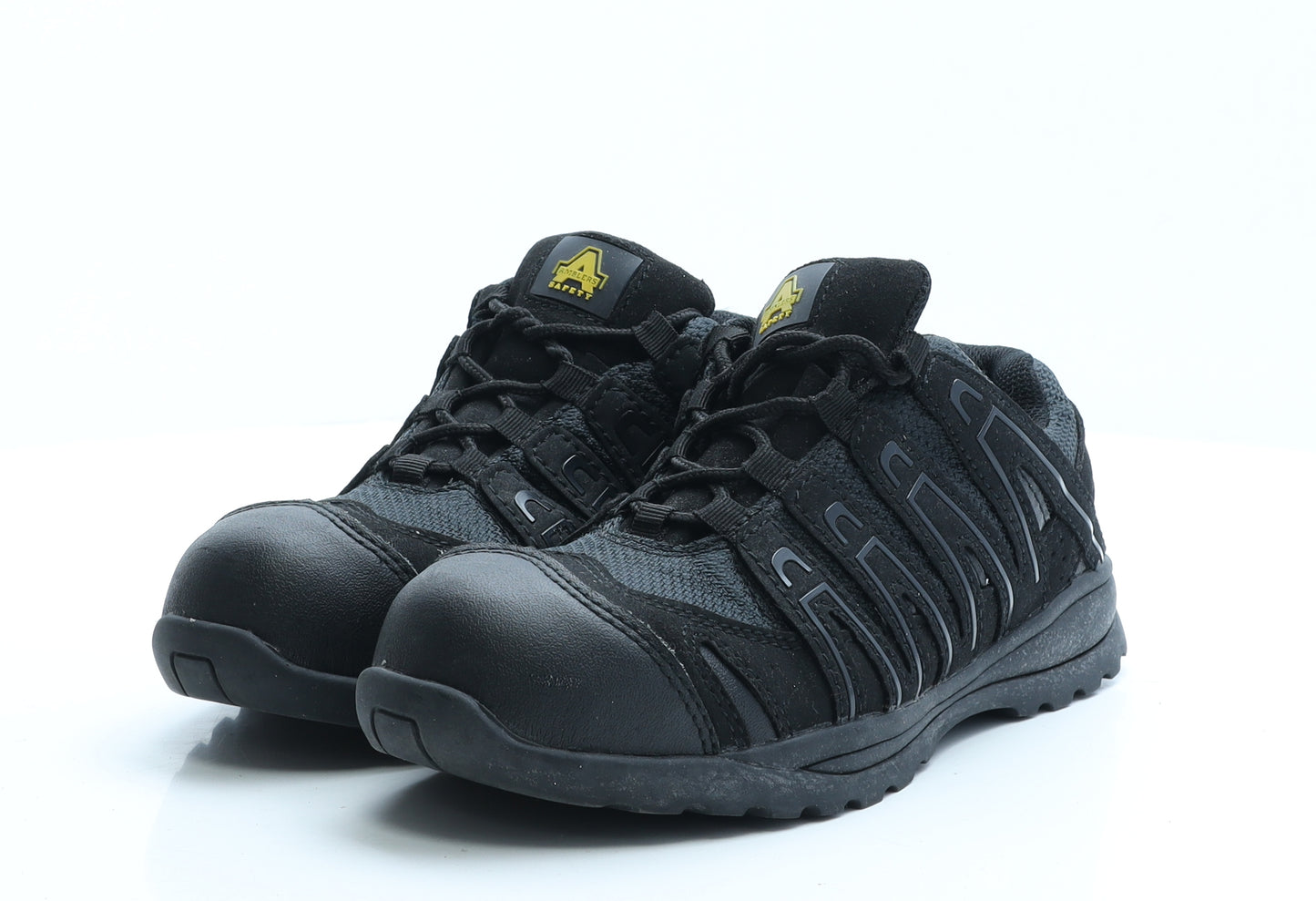Amblers Safety Womens Black Geometric Fabric Trainer UK 4 EUR 37.5