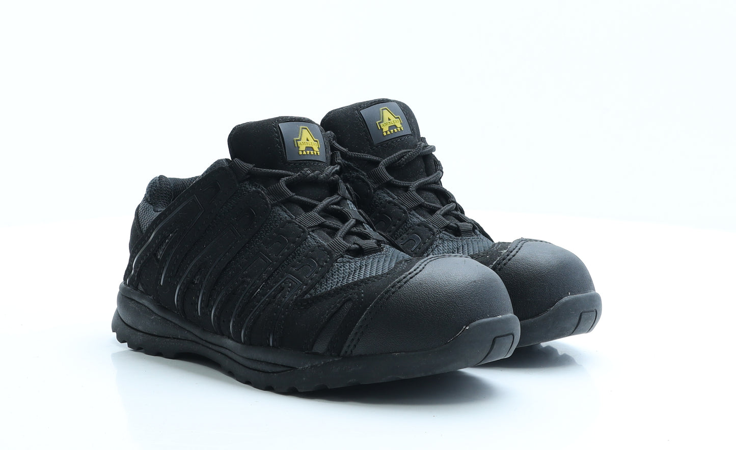 Amblers Safety Womens Black Geometric Fabric Trainer UK 4 EUR 37.5
