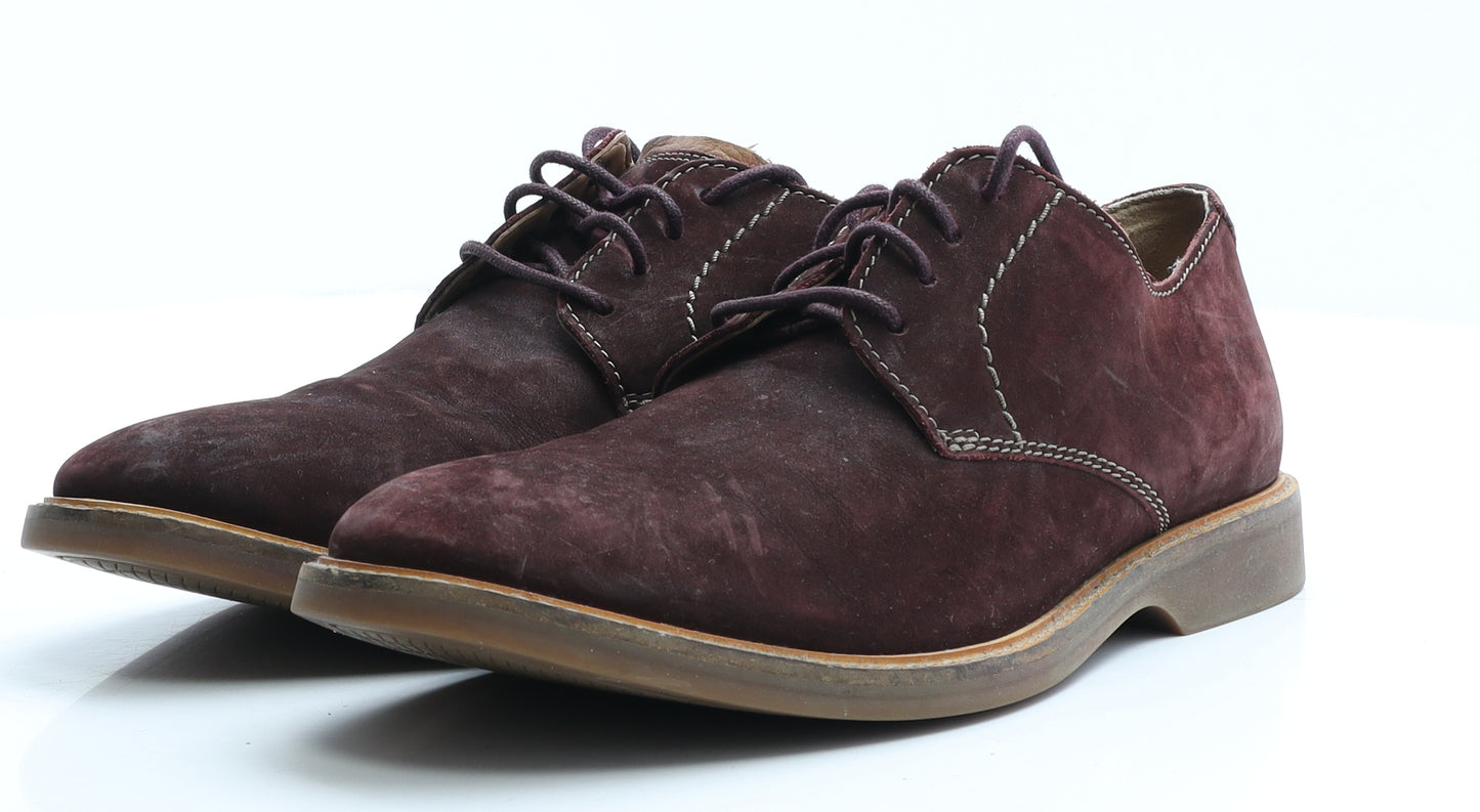 Clarks Mens Red Faux Suede Oxford Casual UK 9 EUR 43