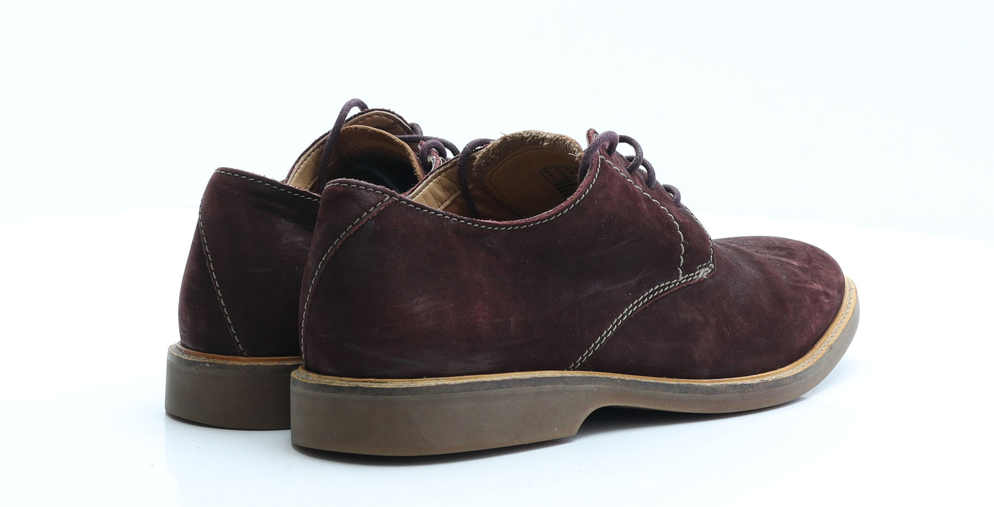 Clarks Mens Red Faux Suede Oxford Casual UK 9 EUR 43