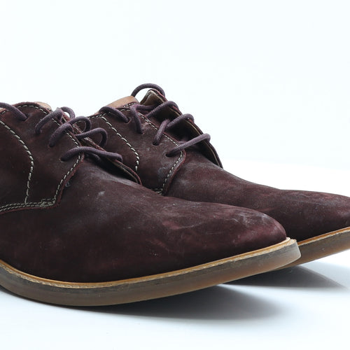 Clarks Mens Red Faux Suede Oxford Casual UK 9 EUR 43