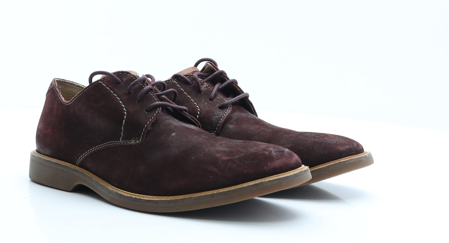 Clarks Mens Red Faux Suede Oxford Casual UK 9 EUR 43
