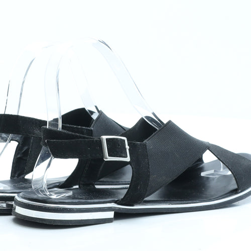 Primark Womens Black Polyester Slingback Flat UK 5 EUR 38