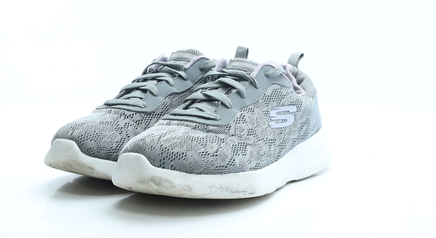 Skechers Womens Grey Polyester Trainer UK 7 EUR 40