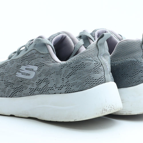 Skechers Womens Grey Polyester Trainer UK 7 EUR 40