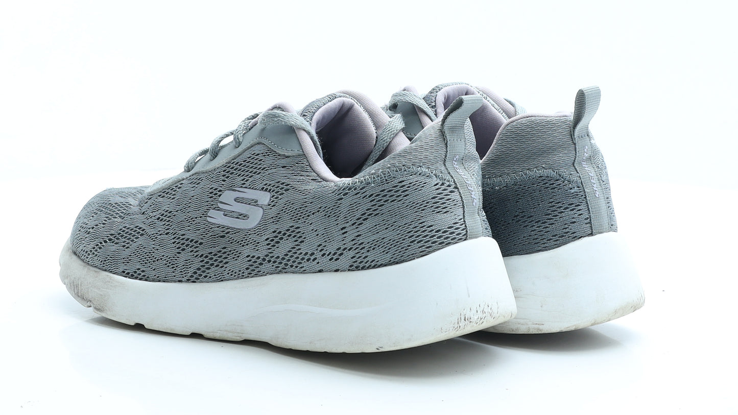 Skechers Womens Grey Polyester Trainer UK 7 EUR 40