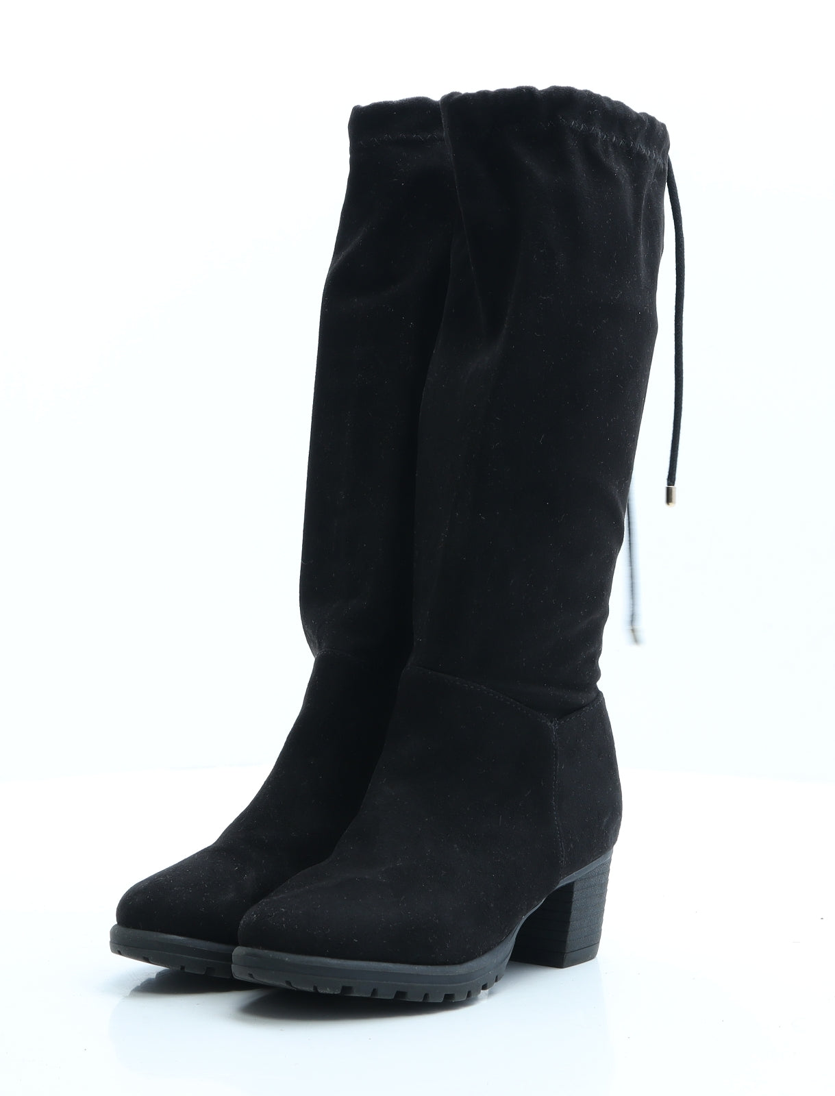 River Island Girls Black Polyester Slip On Boot UK 10