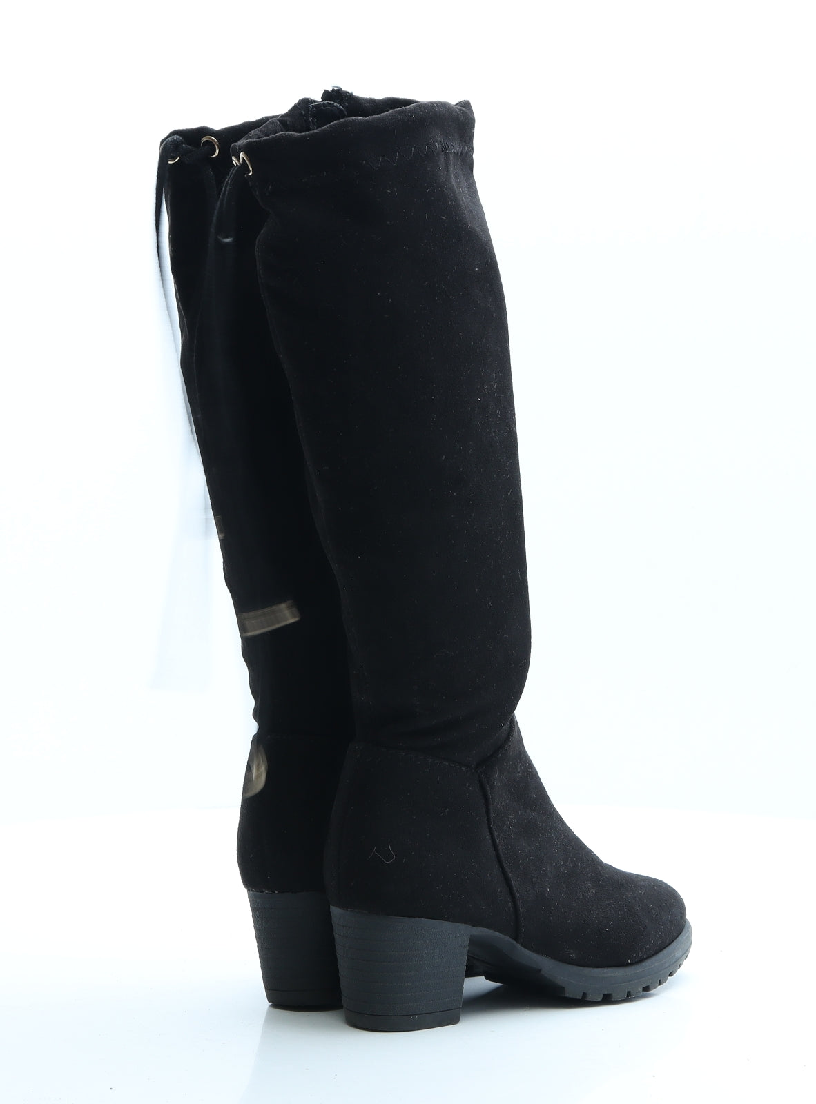River Island Girls Black Polyester Slip On Boot UK 10