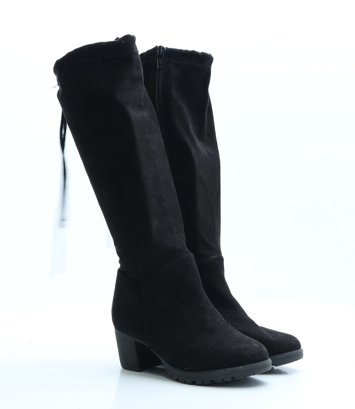 River Island Girls Black Polyester Slip On Boot UK 10