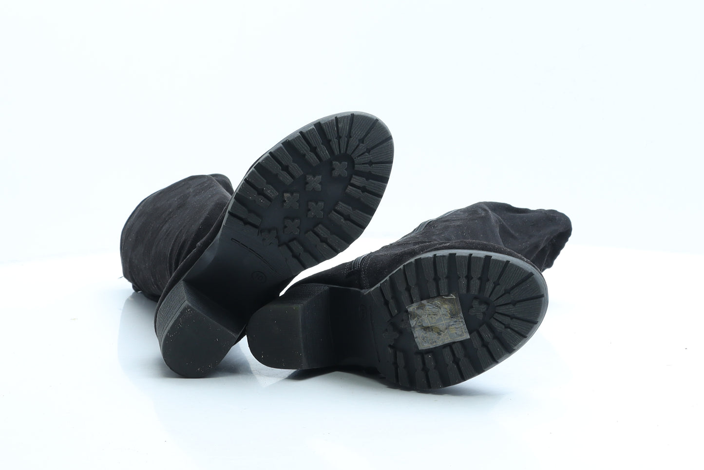 River Island Girls Black Polyester Slip On Boot UK 10