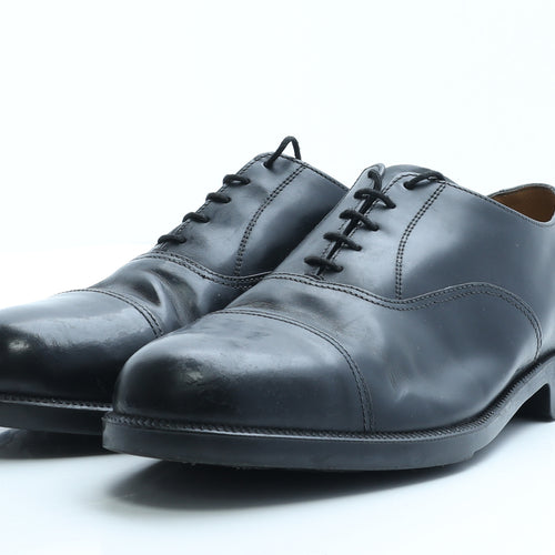Preworn Mens Black Leather Oxford Dress UK 11 EUR 44.5