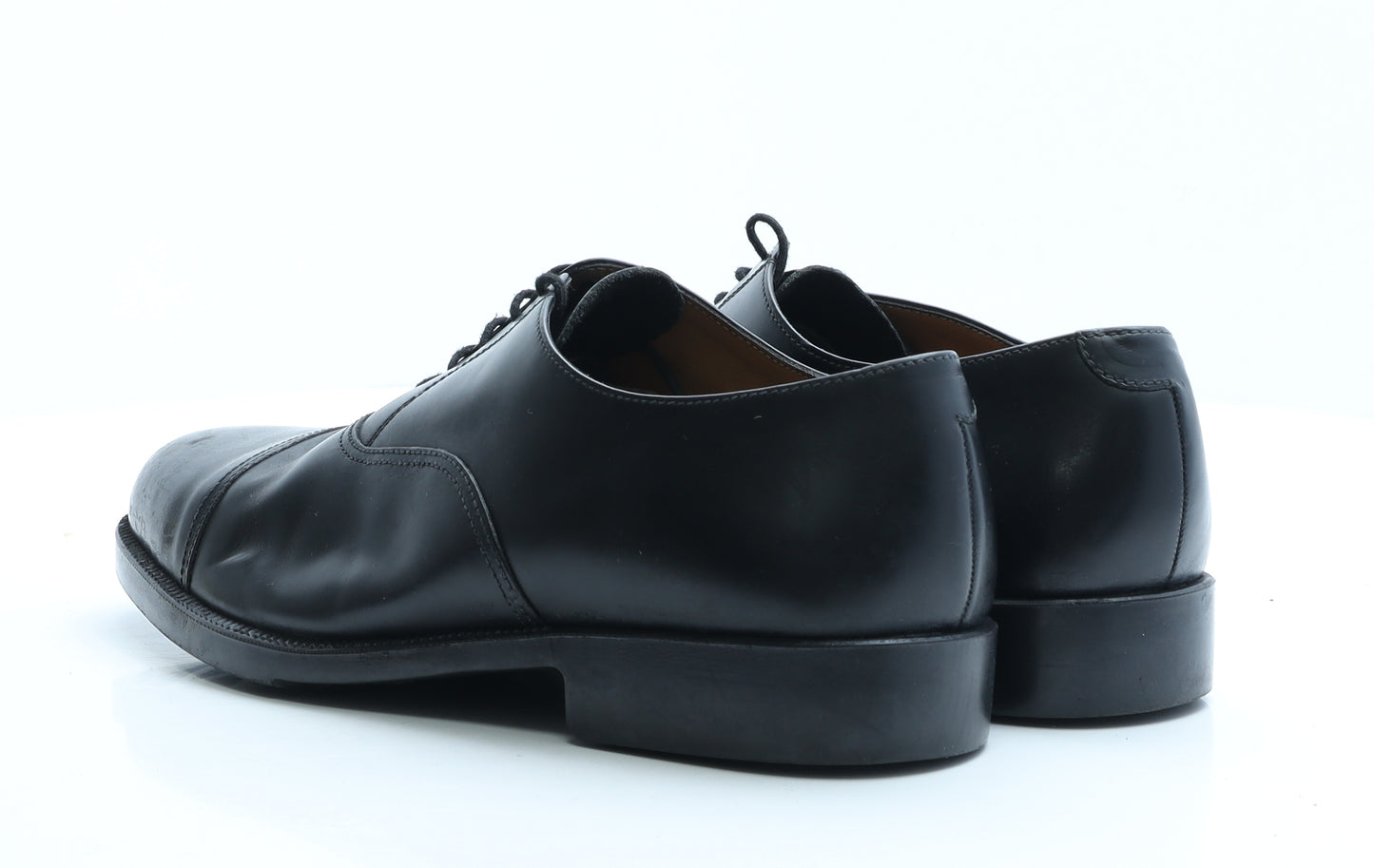 Preworn Mens Black Leather Oxford Dress UK 11 EUR 44.5
