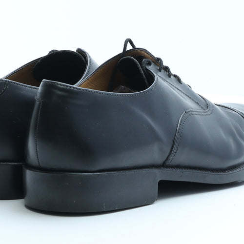 Preworn Mens Black Leather Oxford Dress UK 11 EUR 44.5