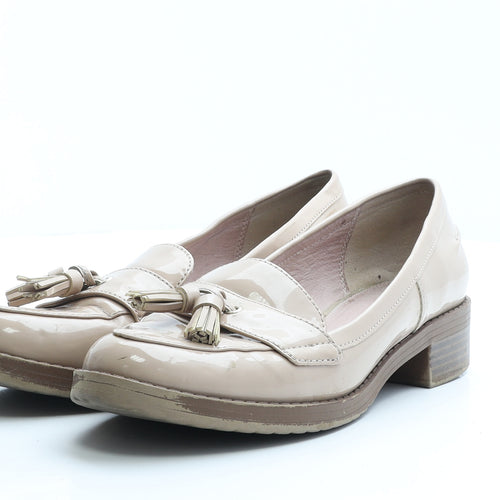NEXT Womens Beige Vinyl Loafer Flat UK 6 EUR 39