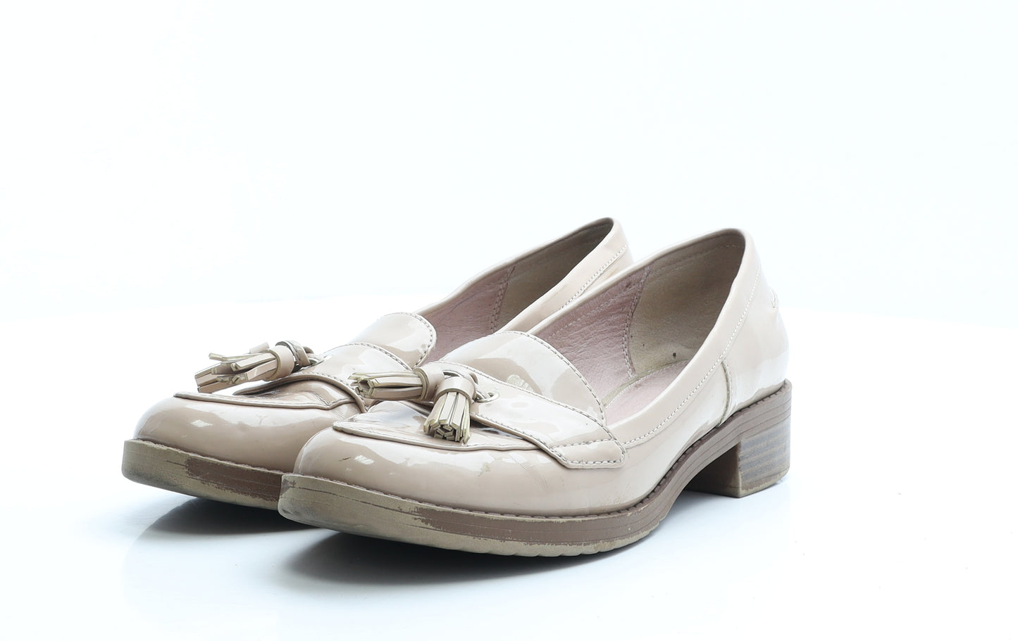 NEXT Womens Beige Vinyl Loafer Flat UK 6 EUR 39