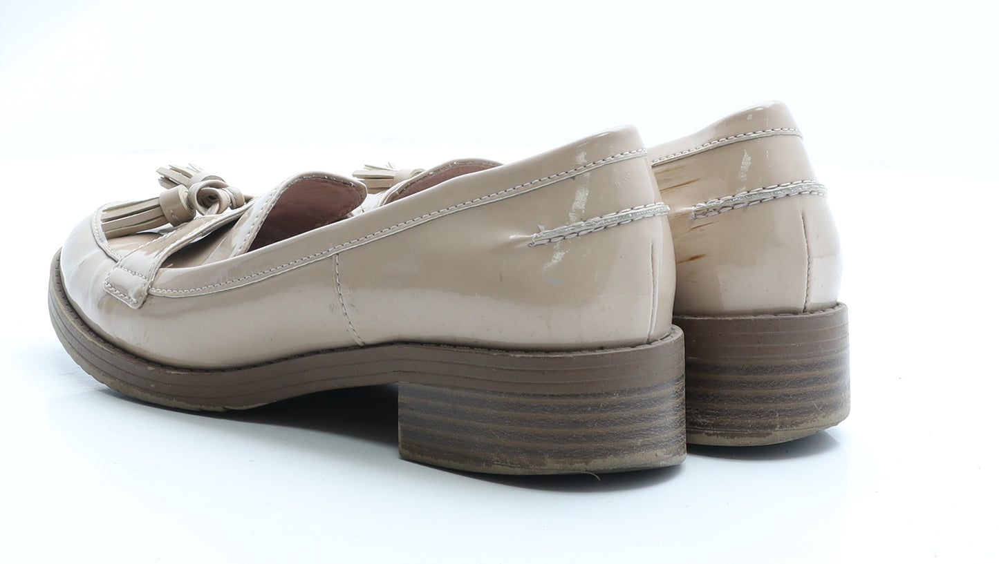 NEXT Womens Beige Vinyl Loafer Flat UK 6 EUR 39