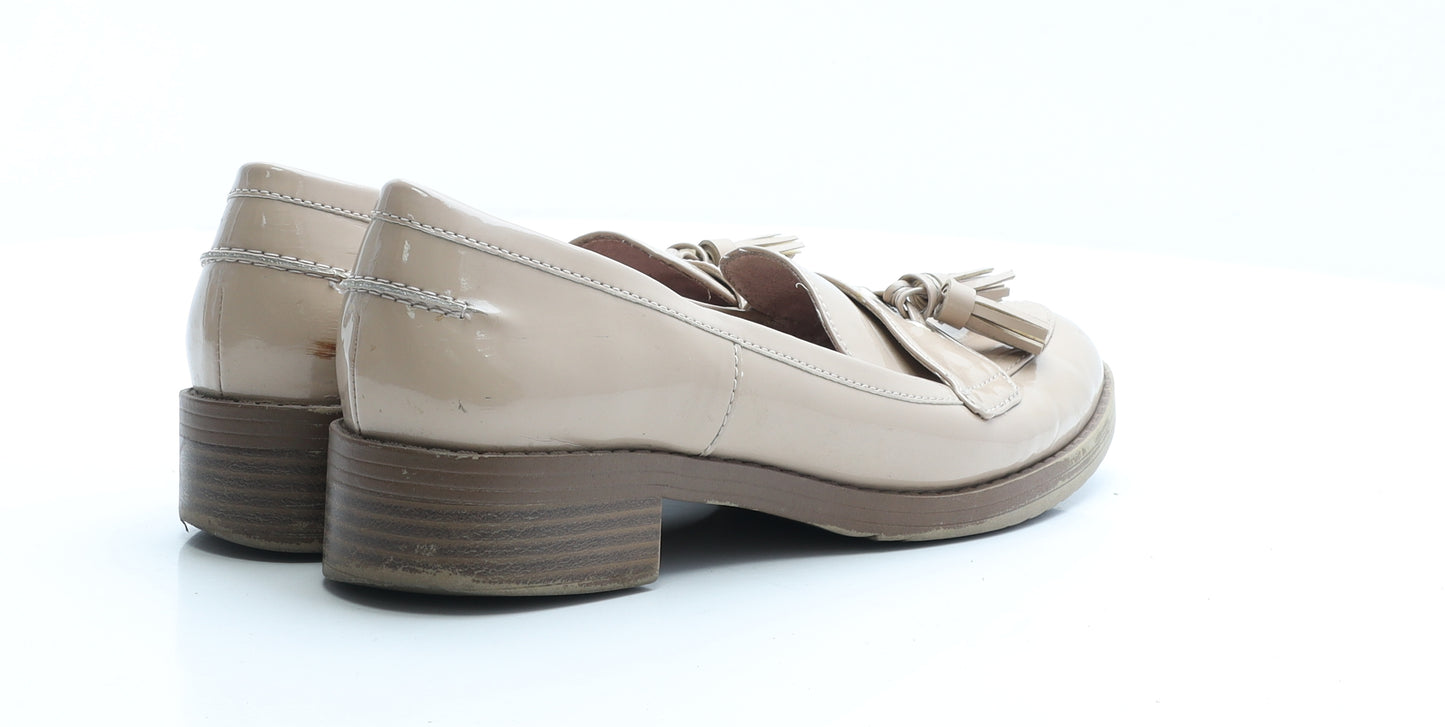 NEXT Womens Beige Vinyl Loafer Flat UK 6 EUR 39