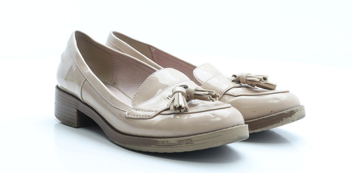 NEXT Womens Beige Vinyl Loafer Flat UK 6 EUR 39