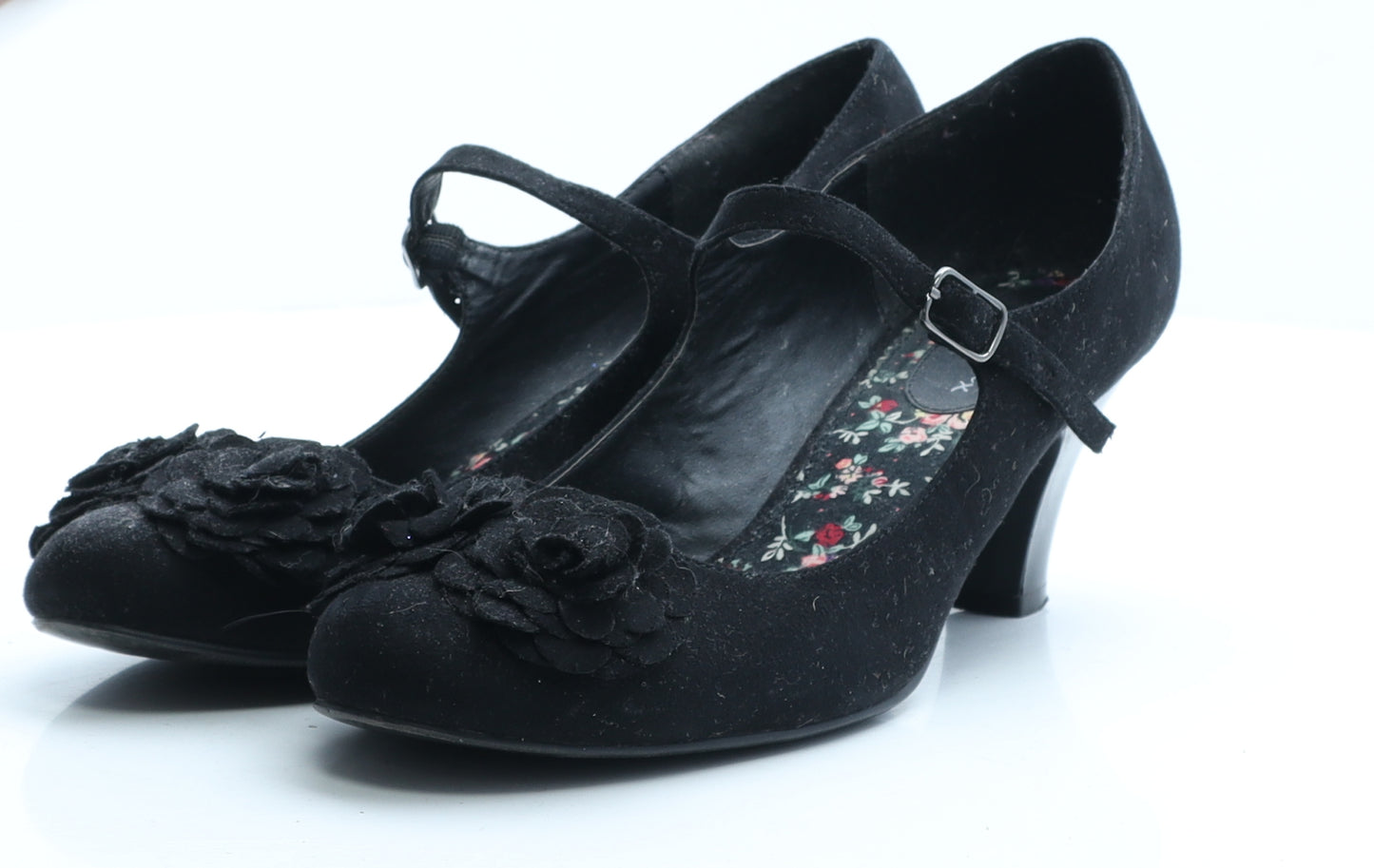 Emilio Luca Womens Black Polyester Court Heel UK 8 EUR 41