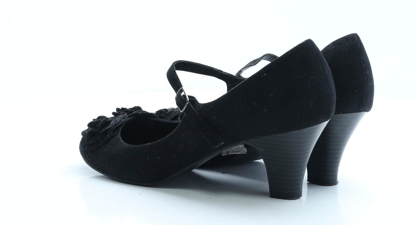 Emilio Luca Womens Black Polyester Court Heel UK 8 EUR 41