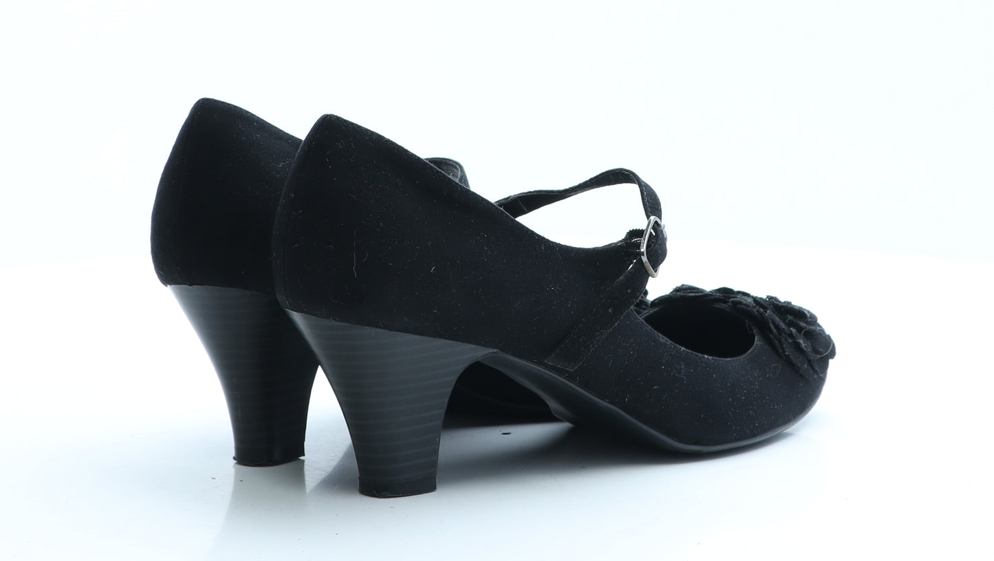 Emilio Luca Womens Black Polyester Court Heel UK 8 EUR 41