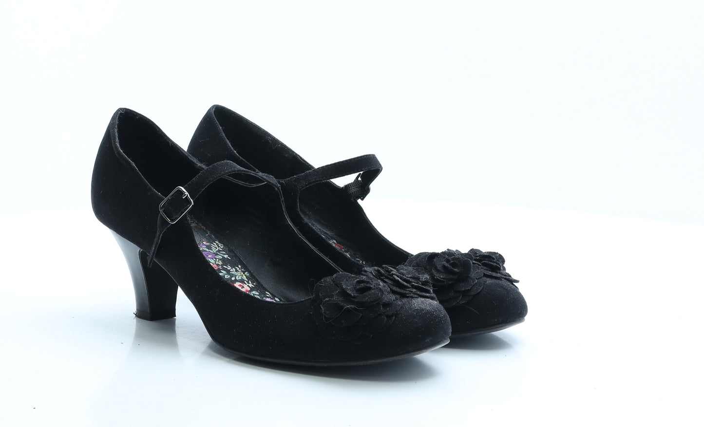 Emilio Luca Womens Black Polyester Court Heel UK 8 EUR 41
